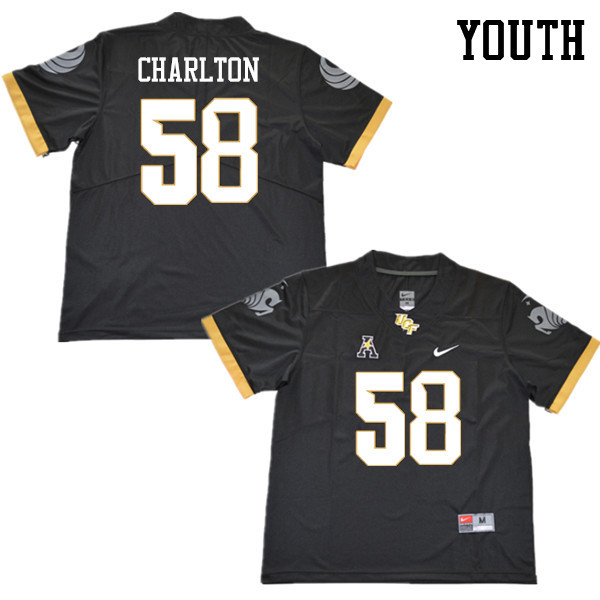 Youth #58 Randy Charlton UCF Knights College Football Jerseys Sale-Black